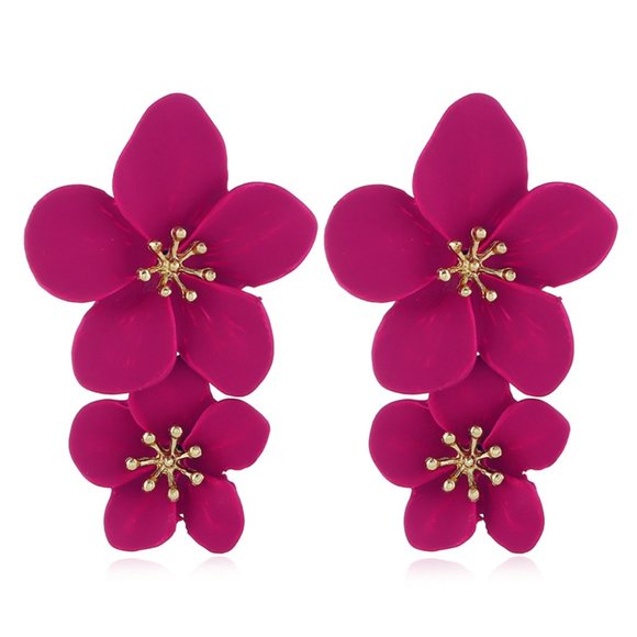 Anthropologie Jewelry - Anthro Blossom Earrings in Bright Pink